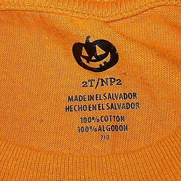 GUC Toddler Great Orange Jack O' Lantern Face Short Sleeve 2T t-shirt - Picture 6 of 8